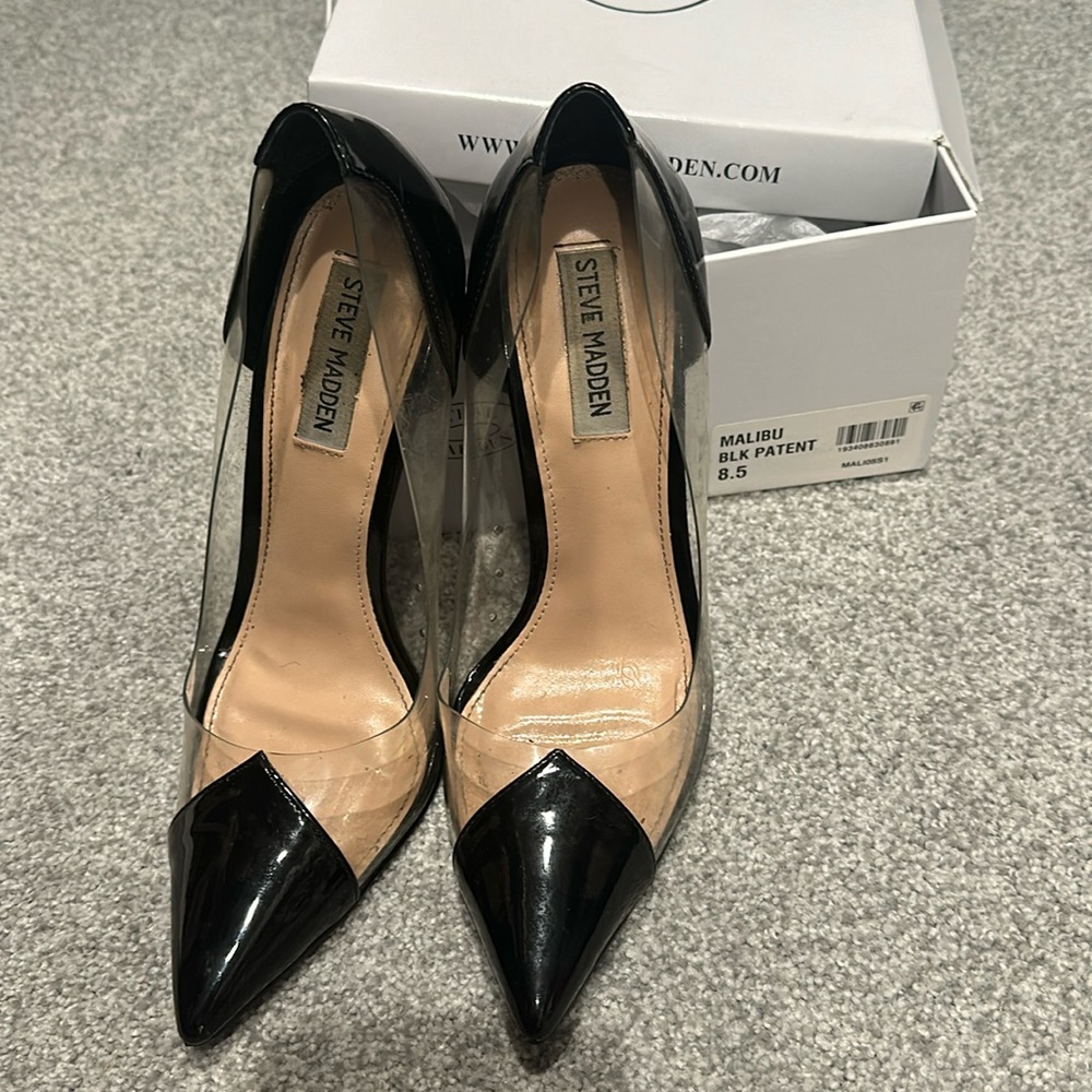Steve Madden Malibu black tippattern plastic hill